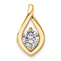 14K Yellow Gold Holds 0.75ct Round Pendant Mounting view 1