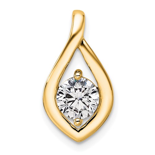 14K Yellow Gold Holds 0.75ct Round Pendant Mounting