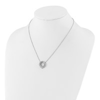 14K White Gold 1 Carat Lab Grown Diamond VS SI+ G+ Round Necklace, 18" view 3