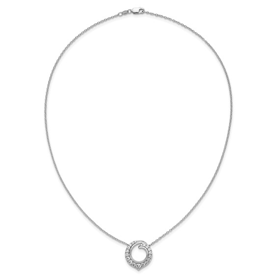 14k White Gold 1 carat Lab Grown Diamond VS/SI+ G+ Round 18 inch Necklace