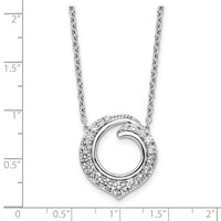 14K White Gold 1 Carat Lab Grown Diamond VS SI+ G+ Round Necklace, 18" view 5