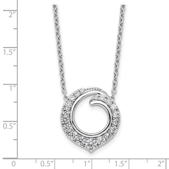 14k White Gold 1 carat Lab Grown Diamond VS/SI+ G+ Round 18 inch Necklace