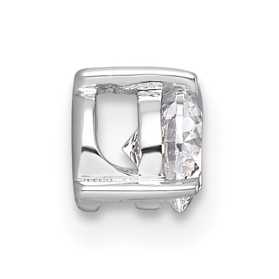 14k White Gold Three Prong Chain Slide Mounting