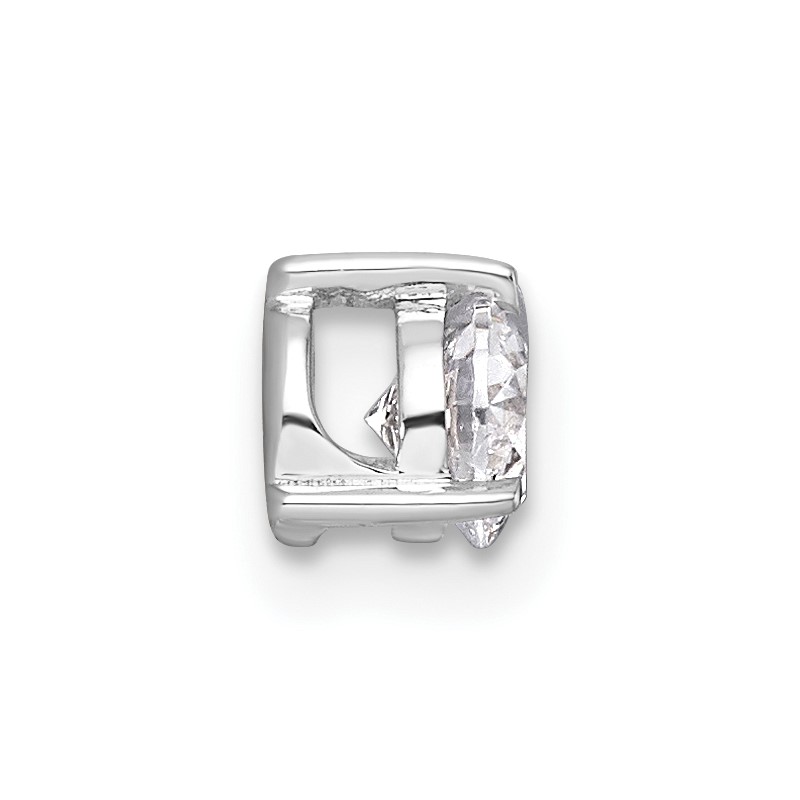 14k White Gold 3/8 carat Lab Grown Diamond VS/SI+ G+ Round Complete Three Prong Chain Slide Pendant