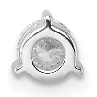 14K White Gold 0.38 Carat Lab Grown Diamond VS SI+ G+ Round Complete Three Prong Chain Slide Pendant view 3