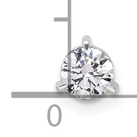 14K White Gold 0.38 Carat Lab Grown Diamond VS SI+ G+ Round Complete Three Prong Chain Slide Pendant view 4
