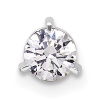 14K White Gold 0.38 Carat Lab Grown Diamond VS SI+ G+ Round Complete Three Prong Chain Slide Pendant view 1