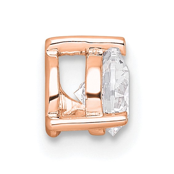 14K Rose Gold Lab Grown VS/SI+ G+ Dia 3 Prong Complete Chain Slide