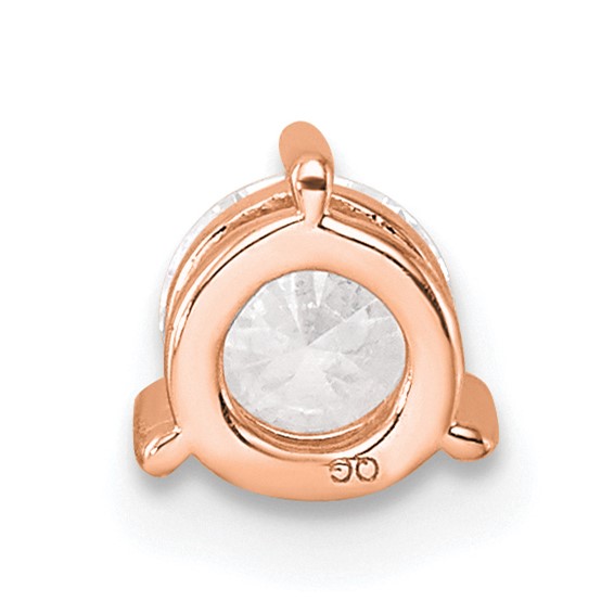 14K Rose Gold Lab Grown VS/SI+ G+ Dia 3 Prong Complete Chain Slide