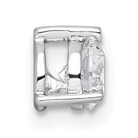 14K White Gold 0.50 Carat Lab Grown Diamond VS SI+ G+ Round Complete Three Prong Chain Slide Pendant view 2