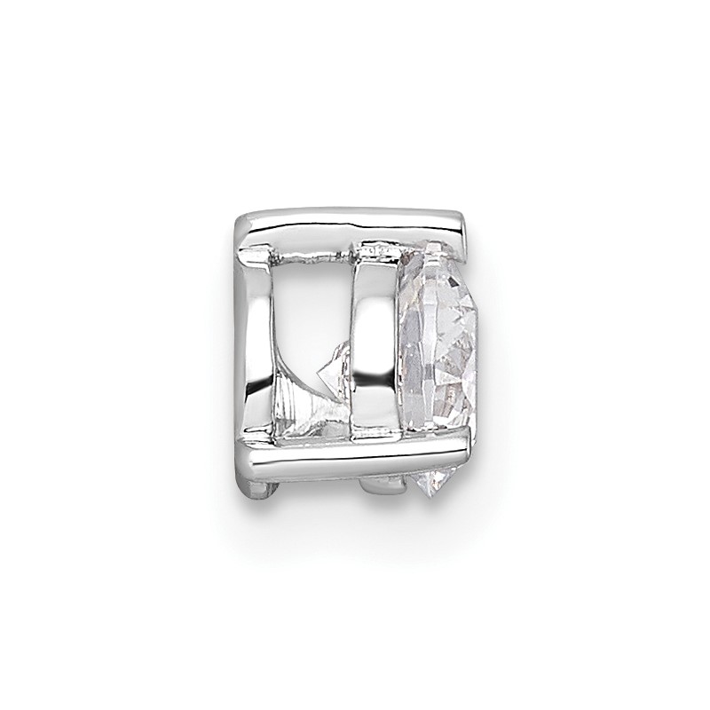 14k White Gold 1/2 carat Lab Grown Diamond VS/SI+ G+ Round Complete Three Prong Chain Slide Pendant