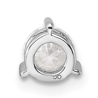 14K White Gold 0.50 Carat Lab Grown Diamond VS SI+ G+ Round Complete Three Prong Chain Slide Pendant view 3