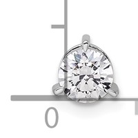14K White Gold 0.50 Carat Lab Grown Diamond VS SI+ G+ Round Complete Three Prong Chain Slide Pendant view 4