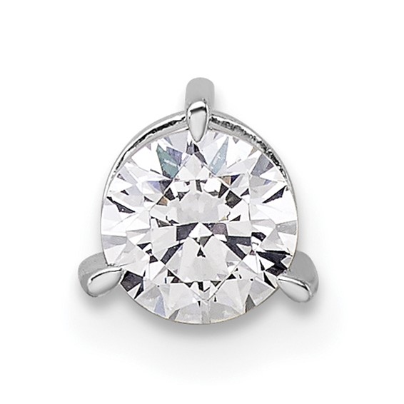 14k White Gold Three Prong Chain Slide Mounting