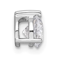 14K White Gold 0.75 Carat Lab Grown Diamond VS SI+ G+ Round Complete Three Prong Chain Slide Pendant view 2