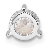 14K White Gold 0.75 Carat Lab Grown Diamond VS SI+ G+ Round Complete Three Prong Chain Slide Pendant view 3