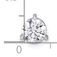 14K White Gold 0.75 Carat Lab Grown Diamond VS SI+ G+ Round Complete Three Prong Chain Slide Pendant view 4