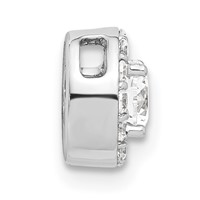 14K White Gold 0.50 Carat Lab Grown Diamond VS SI+ G+ Round Complete Halo Chain Slide Pendant view 2