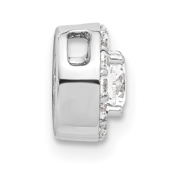 Gold Lab Grown Diamond Round Halo Chain Slide