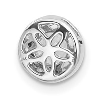 14K White Gold 0.50 Carat Lab Grown Diamond VS SI+ G+ Round Complete Halo Chain Slide Pendant view 3