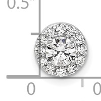 14K White Gold 0.50 Carat Lab Grown Diamond VS SI+ G+ Round Complete Halo Chain Slide Pendant view 4