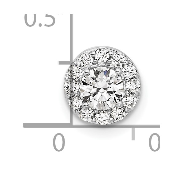 Gold Lab Grown Diamond Round Halo Chain Slide