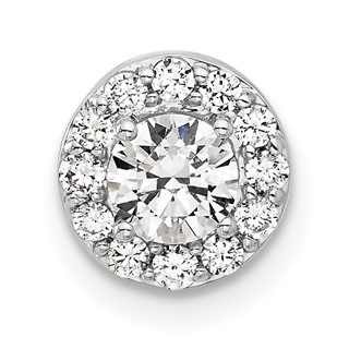 Gold Lab Grown Diamond Round Halo Chain Slide