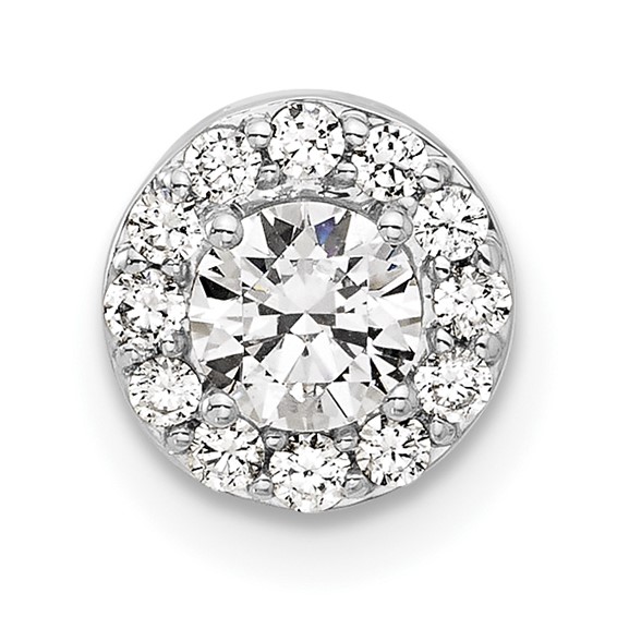 Gold Lab Grown Diamond Round Halo Chain Slide