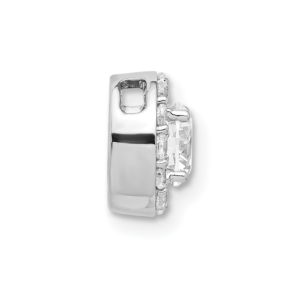 14k White Gold 3/4 carat Lab Grown Diamond VS/SI+ G+ Round Complete Halo Chain Slide Pendant (PM10232-075-WLG)