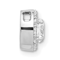 14K White Gold 0.75 Carat Lab Grown Diamond VS SI+ G+ Round Complete Halo Chain Slide Pendant view 2