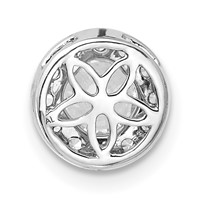 14K White Gold 0.75 Carat Lab Grown Diamond VS SI+ G+ Round Complete Halo Chain Slide Pendant view 3