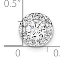 14K White Gold 0.75 Carat Lab Grown Diamond VS SI+ G+ Round Complete Halo Chain Slide Pendant view 4