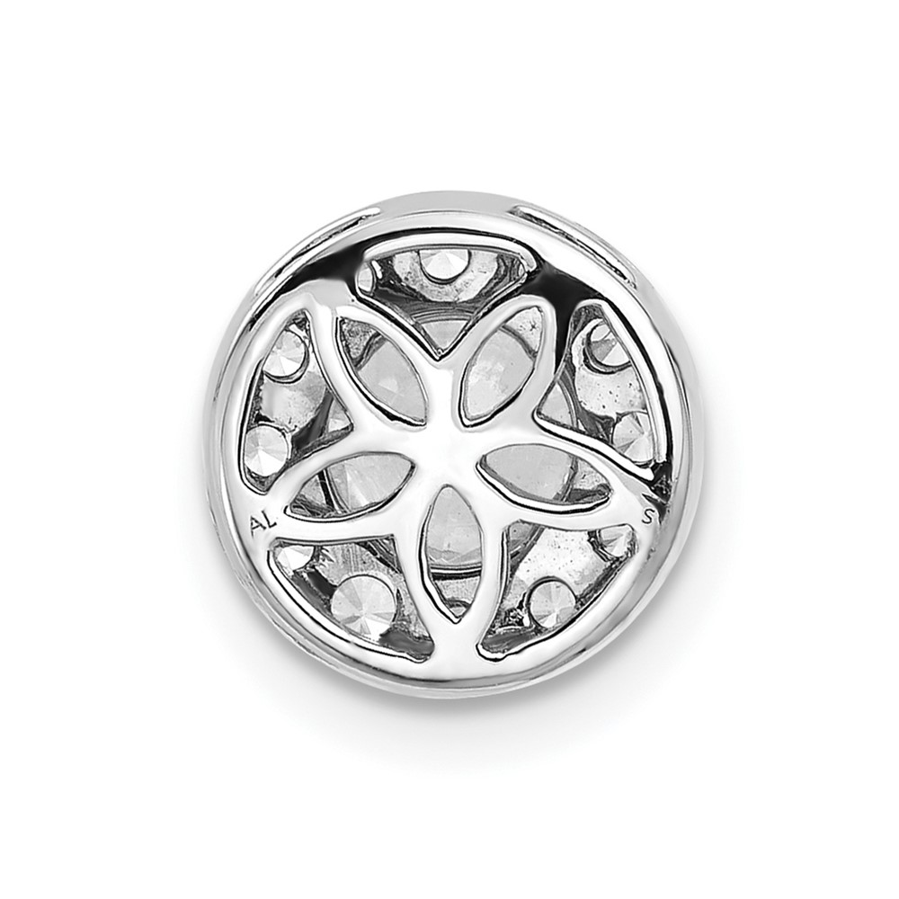 14k White Gold 1 carat Lab Grown Diamond VS/SI+ G+ Round Complete Halo Chain Slide Pendant (PM10232-100-WLG)
