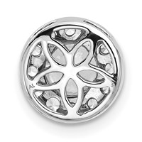 14K White Gold 1 Carat Lab Grown Diamond VS SI+ G+ Round Complete Halo Chain Slide Pendant view 3