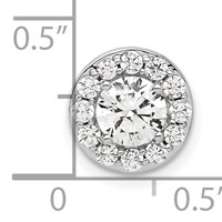 14K White Gold 1 Carat Lab Grown Diamond VS SI+ G+ Round Complete Halo Chain Slide Pendant view 4