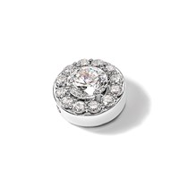 14K White Gold 1 Carat Lab Grown Diamond VS SI+ G+ Round Complete Halo Chain Slide Pendant view 5