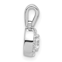 14K White Gold 0.50 Carat Lab Grown Diamond VS SI+ G+ Round Complete Halo Pendant view 2