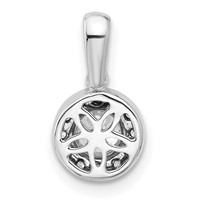 14K White Gold 0.50 Carat Lab Grown Diamond VS SI+ G+ Round Complete Halo Pendant view 3