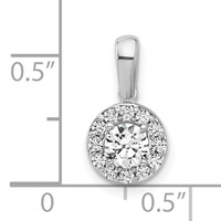 14K White Gold 0.50 Carat Lab Grown Diamond VS SI+ G+ Round Complete Halo Pendant view 4