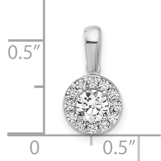 Gold Lab Grown Diamond Round Halo Pendant