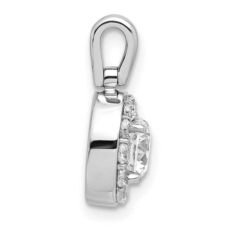 14k White Gold 1 carat Lab Grown Diamond VS/SI+ G+ Round Complete Halo Pendant
