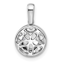 14K White Gold 1 Carat Lab Grown Diamond VS SI+ G+ Round Complete Halo Pendant view 3