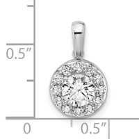 14K White Gold 1 Carat Lab Grown Diamond VS SI+ G+ Round Complete Halo Pendant view 4