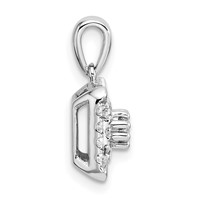 14K White Gold 0.50 Carat Lab Grown Diamond VS SI+ G+ Complete Square Cluster Pendant view 2