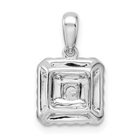 14K White Gold 0.50 Carat Lab Grown Diamond VS SI+ G+ Complete Square Cluster Pendant view 3