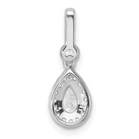 14K White Gold WG Lab Grown Diamond VS SI+ G+ Halo Pear Semi-Mount Pendant view 3