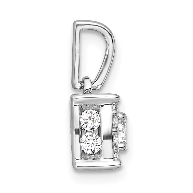 14k White Gold 1/2 carat Lab Grown Diamond VS/SI+ G+ Complete Square Pendant