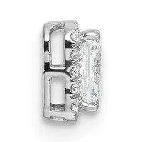 14K White Gold 0.20 Carat Lab Grown Diamond VS SI+ G+ 1 Carat Radiant Center Semi Mount Chain Slide Pendant view 2