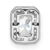 14K White Gold 0.20 Carat Lab Grown Diamond VS SI+ G+ 1 Carat Radiant Center Semi Mount Chain Slide Pendant view 3