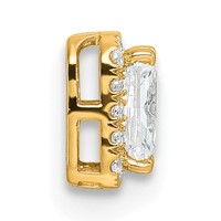 14K White Gold 0.20 Carat Lab Grown Diamond VS SI+ G+ 1 Carat Radiant Center Semi Mount Chain Slide Pendant view 2
